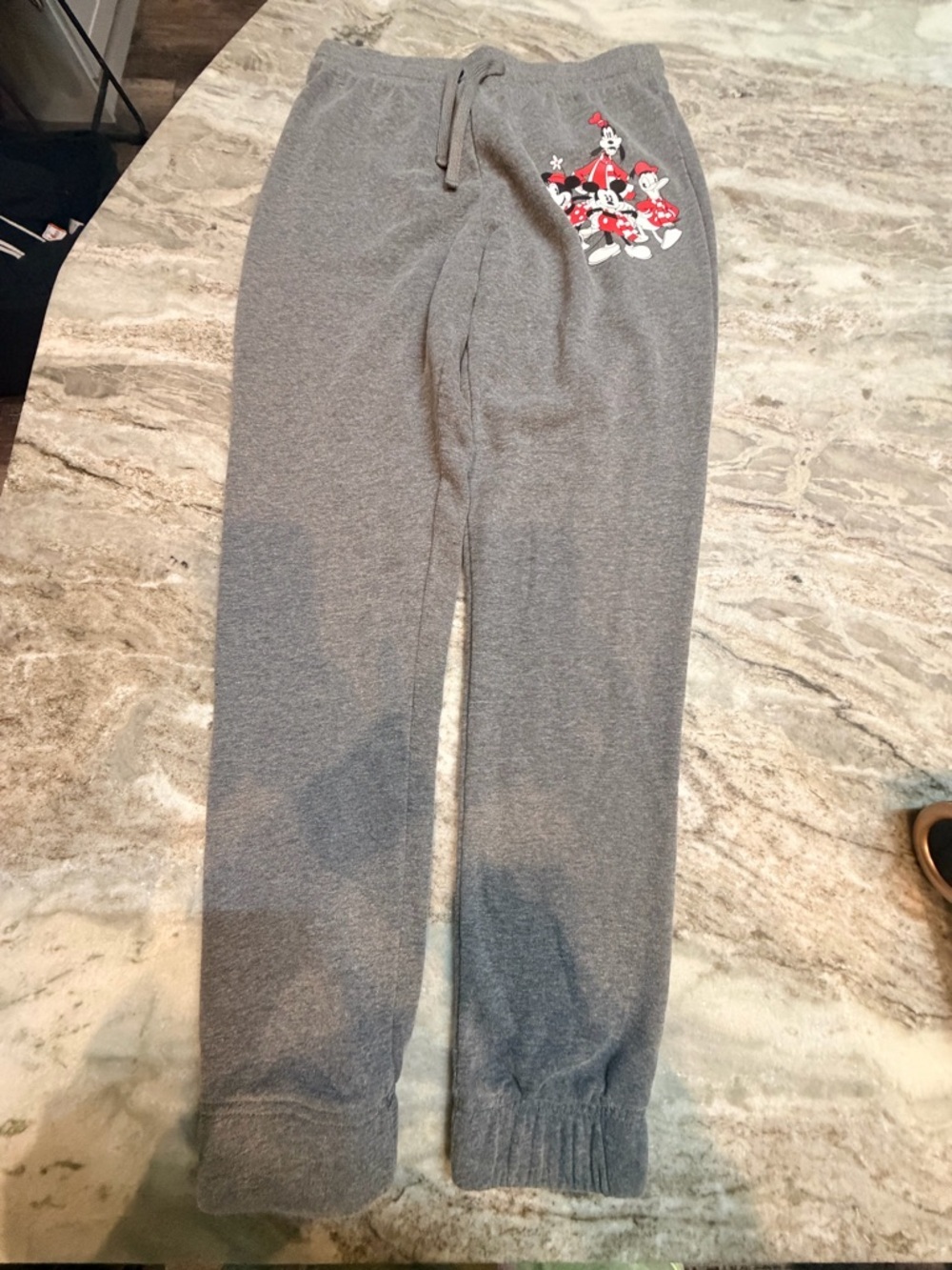 Disney Mickey Friends Sweatpants Womens Small Gray Joggers Graphic Lounge